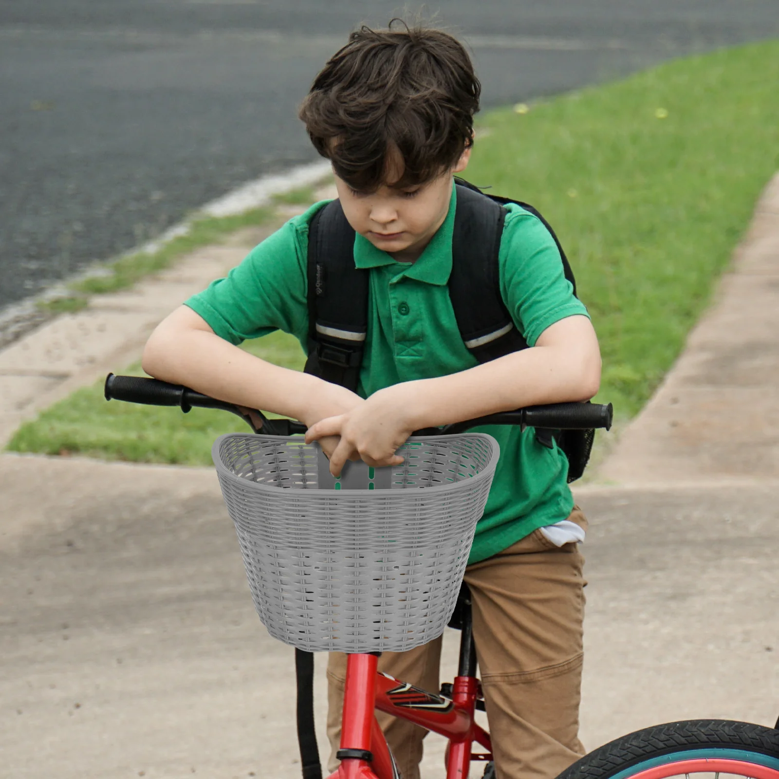 Vintage Style Wicker Bike Basket Heavy Duty Waterproof Front Bicycle Storage Rack For Cycling Shopping Carrier Baskets