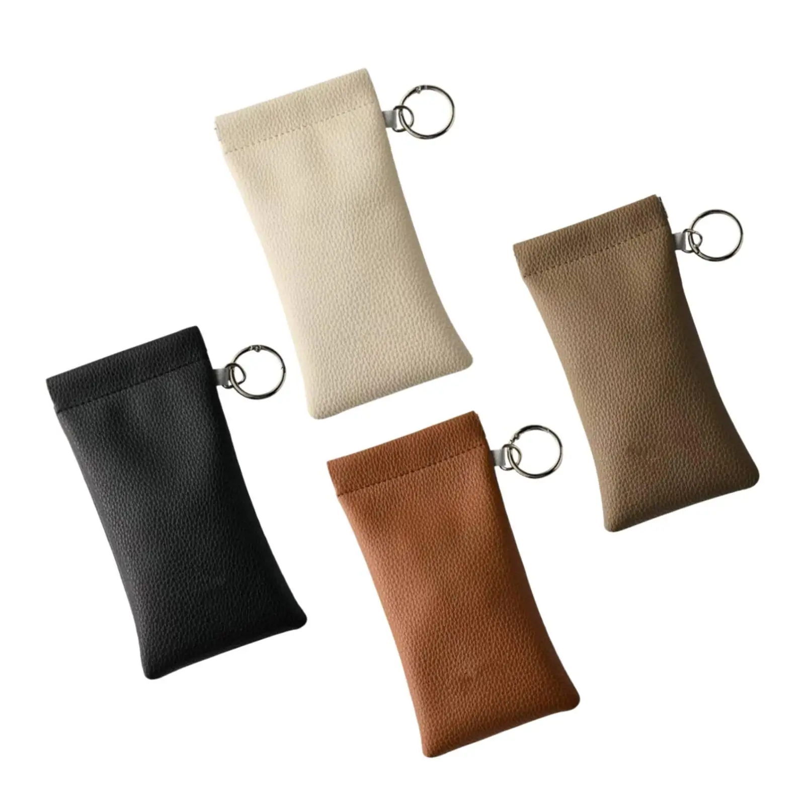 Eyeglass Case Eyeglasses Pouch for Women Men Lightweight Faux Leather Comfortable on Backpacks or Belts Glasses Bag Organizer