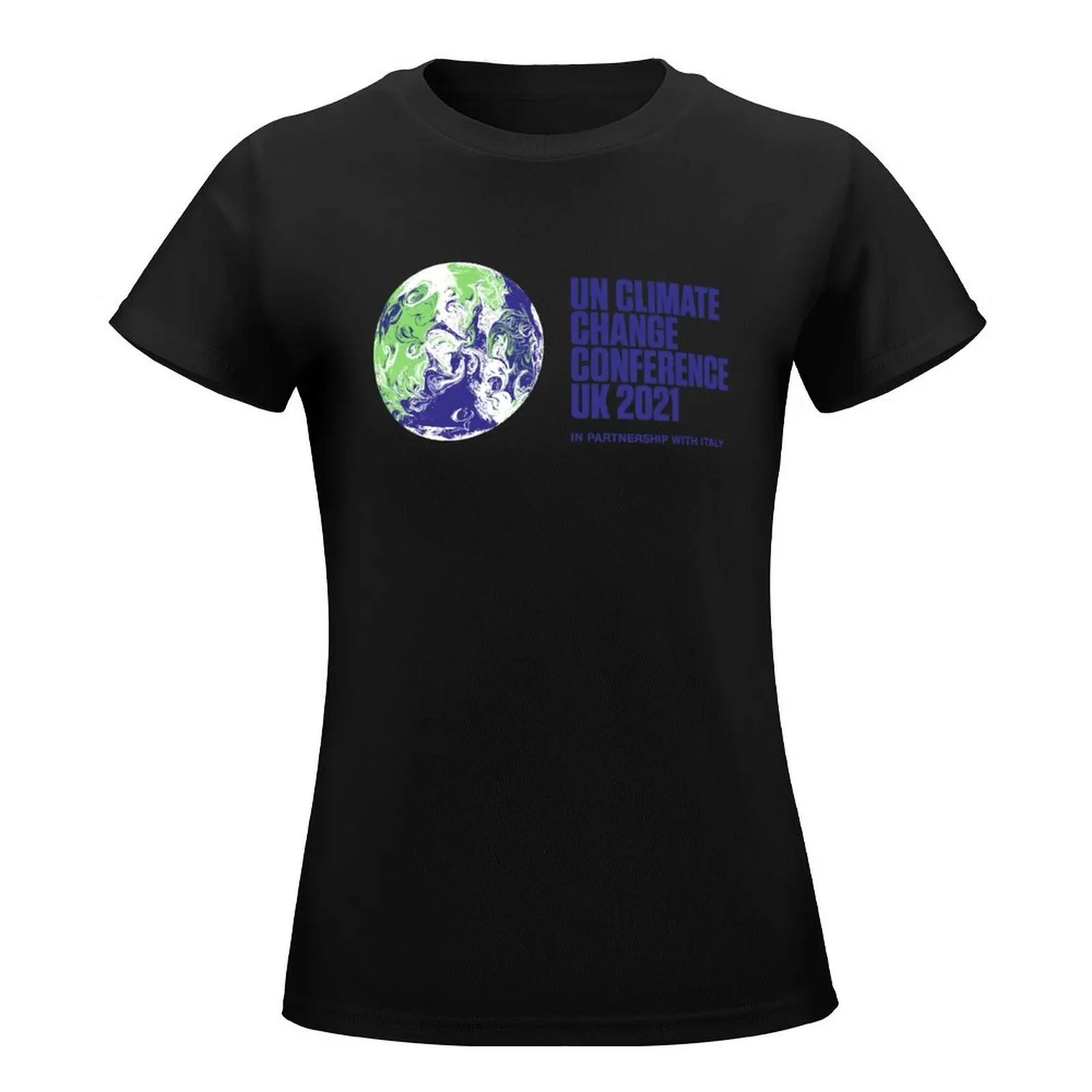 COP26 UN Climate Change Conference UK 2021 in Partnership with Italy T-Shirt funny lady clothes Women's summer blouses 2024