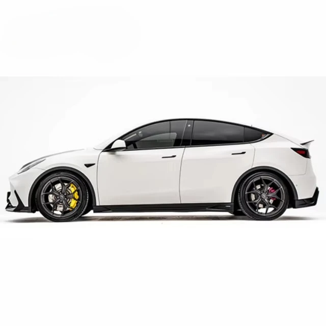 For Tesla Model Y 2021- BodyKit Front Rear Bumper Grille Spoiler Side Skirt Body Kit Set High Quality Front Bumpers Accessories 5