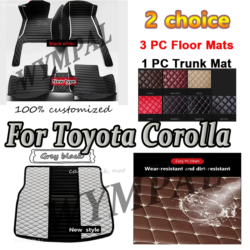 

Luxury Car Floor Mats For Toyota Corolla 9th Gen. 2000 2001 2002 2003 2004 2005 2006 Auto Foot Pads Interior Accessories