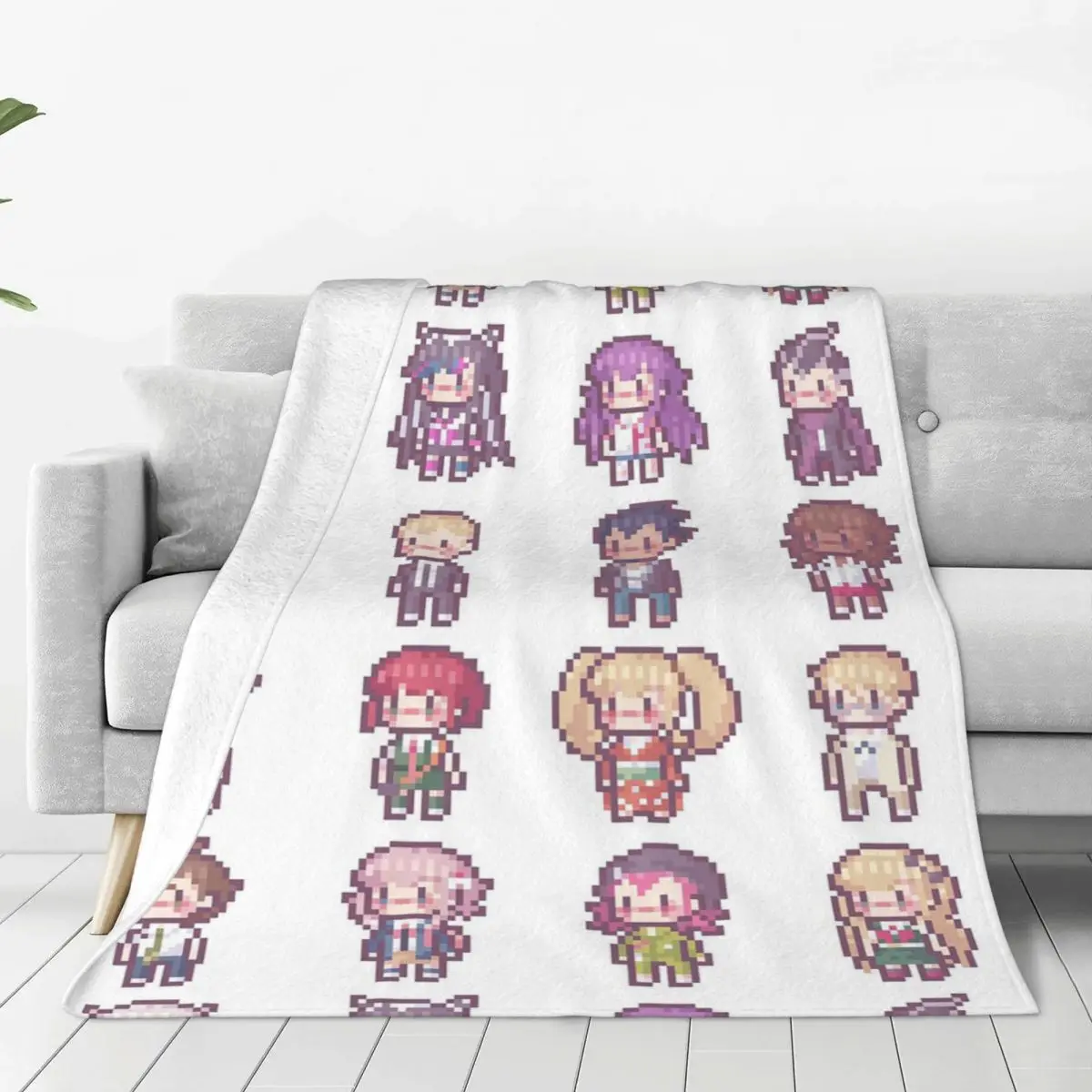 Sdr2 Class Tiny Pixel Set Danganronpa Blankets Fleece Soft Sofa Throw Blankets For Home Bedroom Travel Throws Bedspread Quilt