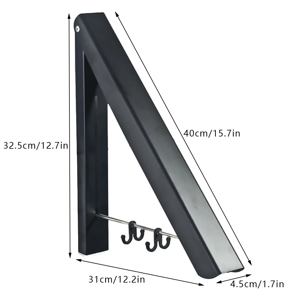 

1pc Clothes Drying Rack Extendable Foldable Laundry Organizer Space Saver Balcony Wall Mount Alloy Material Easy Installation