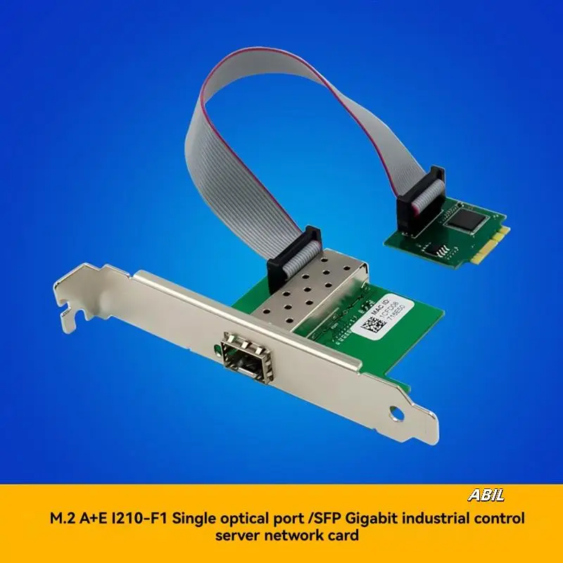 

M.2 A+E KEY Gigabit Ethernet 1000Mbps Single Fiber Port SFP Network Card Optical Fiber Server Adapter I210AS