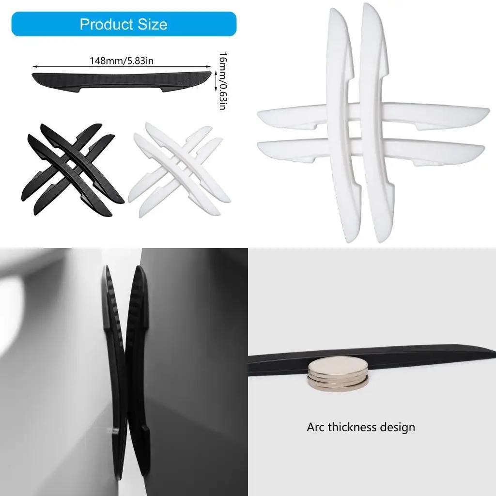 

02DE Scratch Resistance Pack of 4 Vehicle Door Guards Stickers PVC Strips Fit for Additional in Tight Spaces