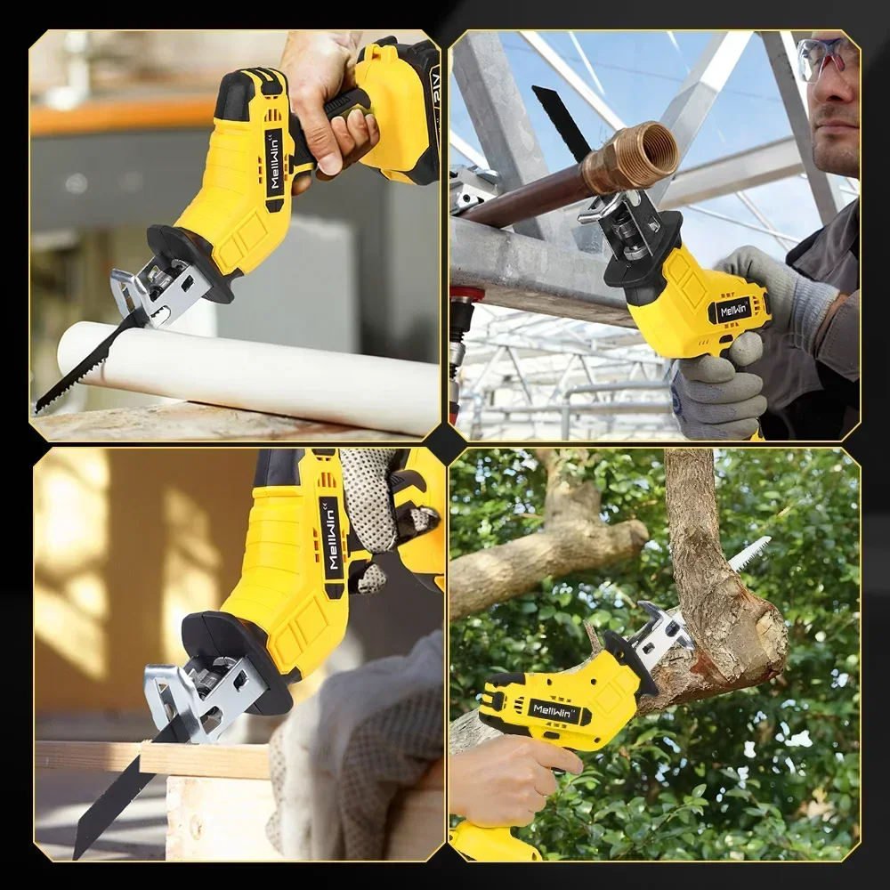 MELLWIN Kabellose Elektrische Säbelsäge Multifunktions-Astschere Elektrische Säge Metall-Holz-Rohr-Schneidwerkzeug für Makita 18V Akku – Detail 16
