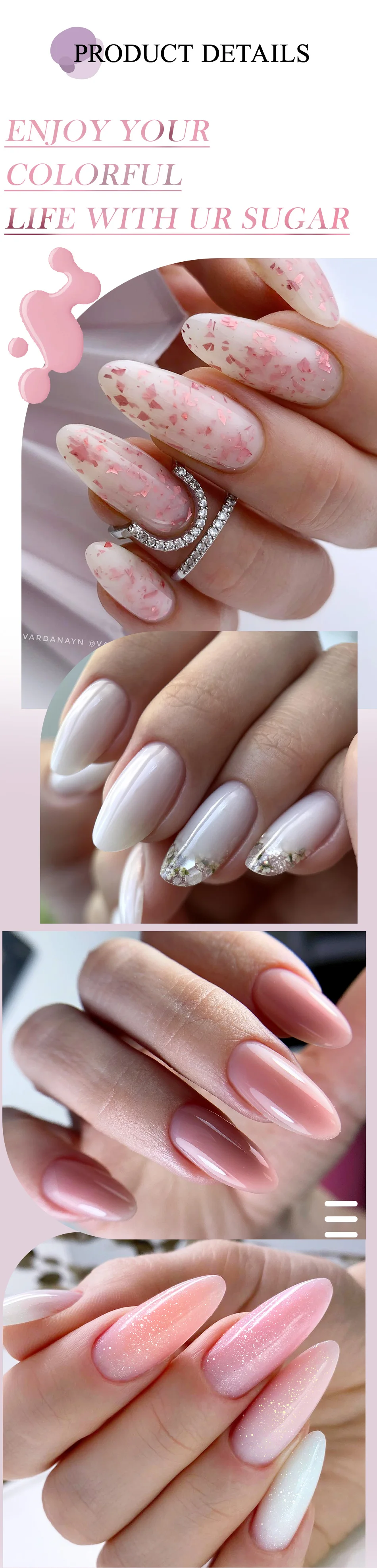 UR SUGAR 30 ml Nude-Gummi-Basisgel, kein Abwischen, Nachfüllpaket für Decklack, großes Volumen, semipermanenter Lack, UV-LED, Nagelkunst-Maniküre – Detail 3