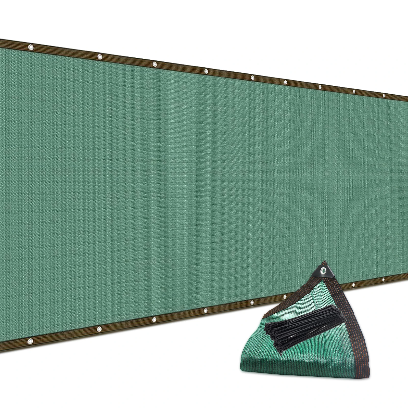 Clôture de protection de la vie privée 2m x 15m, filet d'ombrage robuste pour mur, jardin, cour (vert, 6 pi x 50 pi)