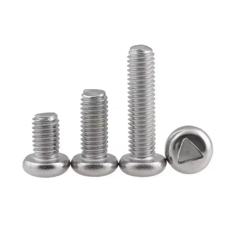 

100Pcs M3 304 Stainless Steel Anti-theft Screws Inner Triangle Round Head Screw Triangular