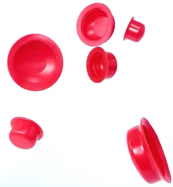 200pcs Silicone Rubber Cap Plug Thread Protection Cover Hose Pipe Sleeve Blanking End Cap Inserts Sealing Hole Plug Red M18-M52