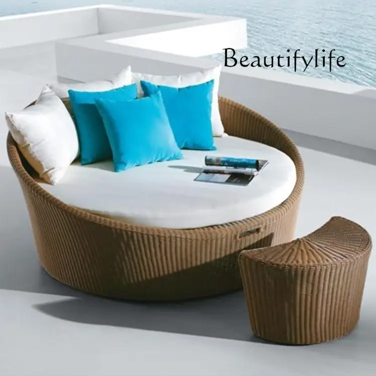 

Outdoor Furniture Leisure Villa Swimming Pool Garden Balcony Courtyard Recliner Lying Bed Rattan Sofa