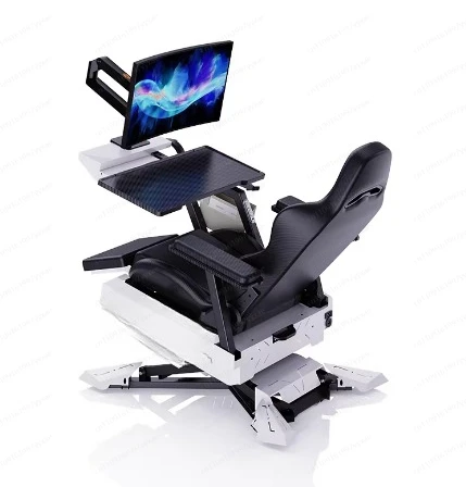 Ergonomic Excellence Cockpit Gaming And Office Chair Computer Reclining Cockpit Gaming Chair (Exclude 2 Monitors)