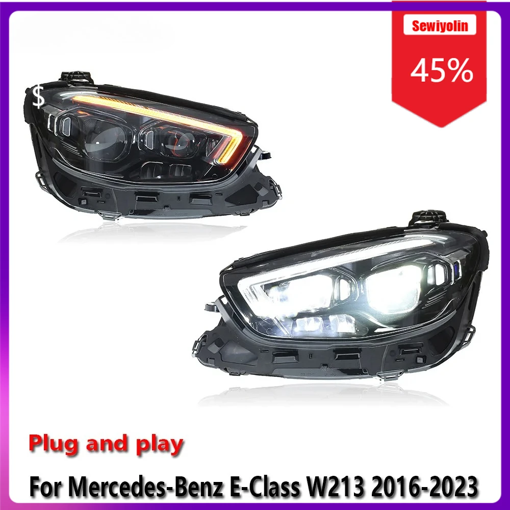 

Sewiyolin Car LED Lamp Headlight Assemblies For Benz E-Class W213 2016-2023 Fog DRL Brake Turn Signal Lamp Plug and Play