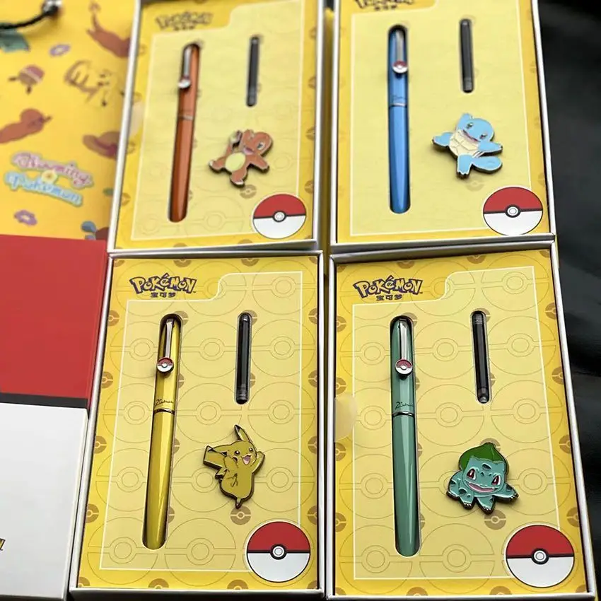 

Классический подарочный набор перьевых ручек Pokemon Co, чернильная ручка, образовательные канцелярские принадлежности, подарок для детей на праздник