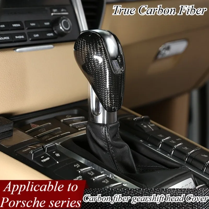 

For Porsche Cayenne 2011-2017 Real Carbon Fiber Gear Shift Knob Cover Automatic Transmission Shifter Styling Interior Upgrade