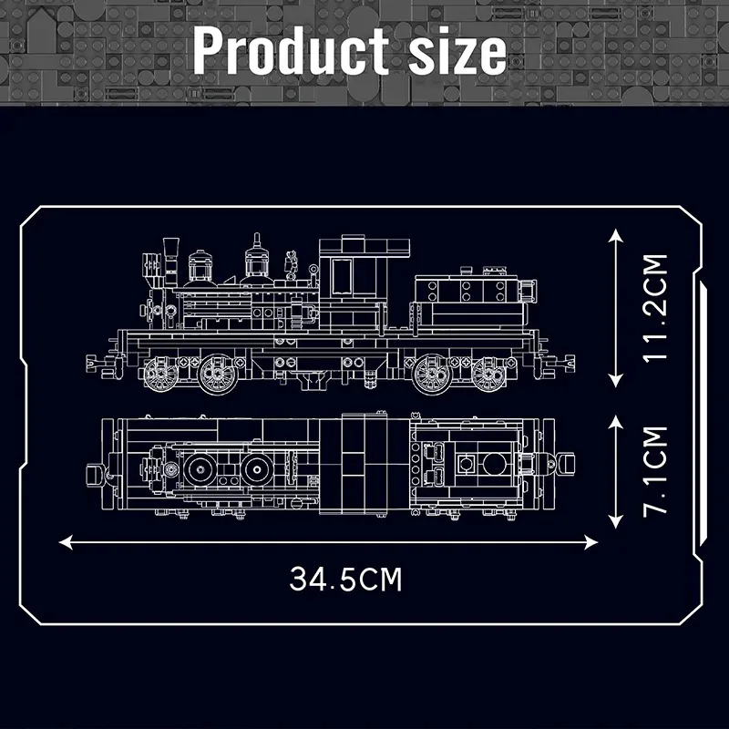 Mould King Shay-Type Steam Locomotive Building Set with LED Remote/App Control Model Train Block Kit with Tracks Toy for Kids