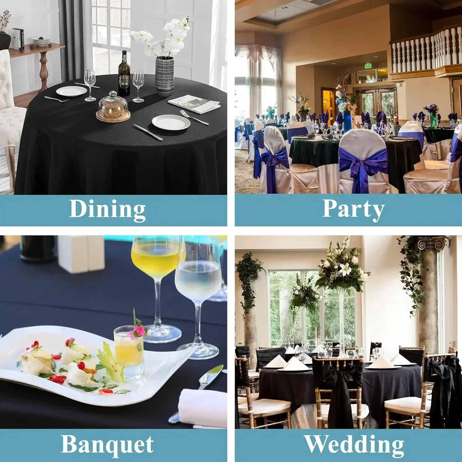 

[XMSJ-Limited Stock, Buy Now!]Round Tablecloth 132inch 10pack Polyester Table Cloth, Stain Wrinkle Resistant Polyester Dining Ta