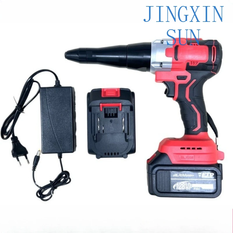 Brushless Riveting Gun for Electric Automatic Nail Withdrawal Rechargeable Core Pulling Rivet Gun Manual Rivet Tool for DIY