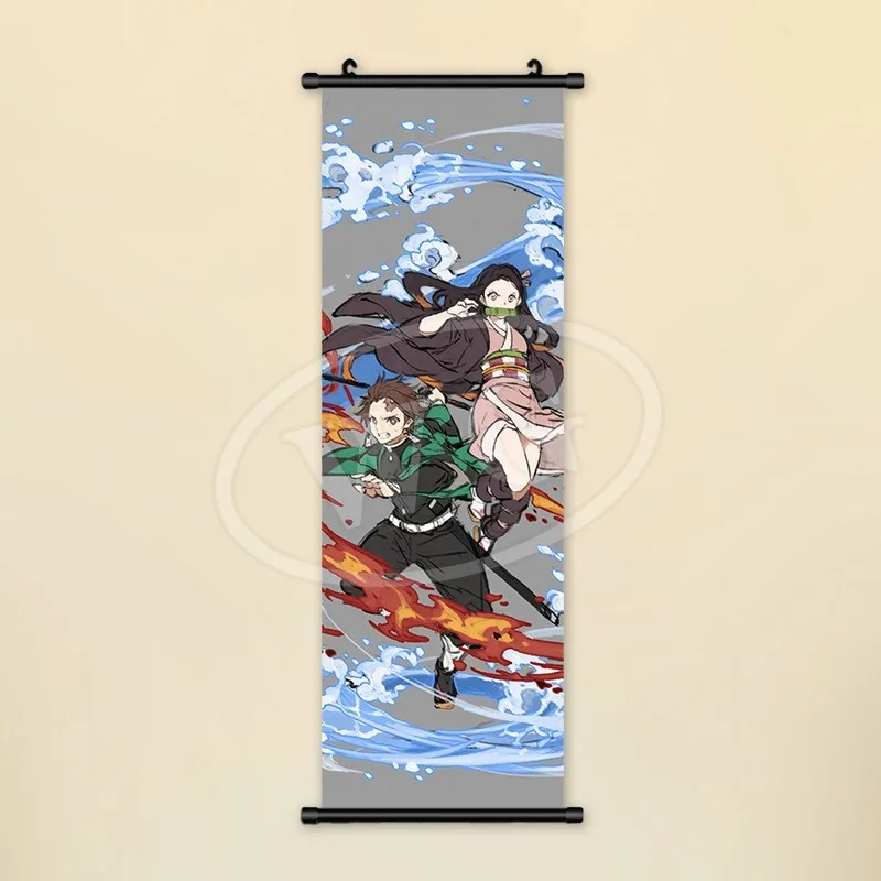 Anime Demon Slayer Hanging Scroll Painting HD Inkjet Canvas Decorative Painting Modern Living Room Mural Poster