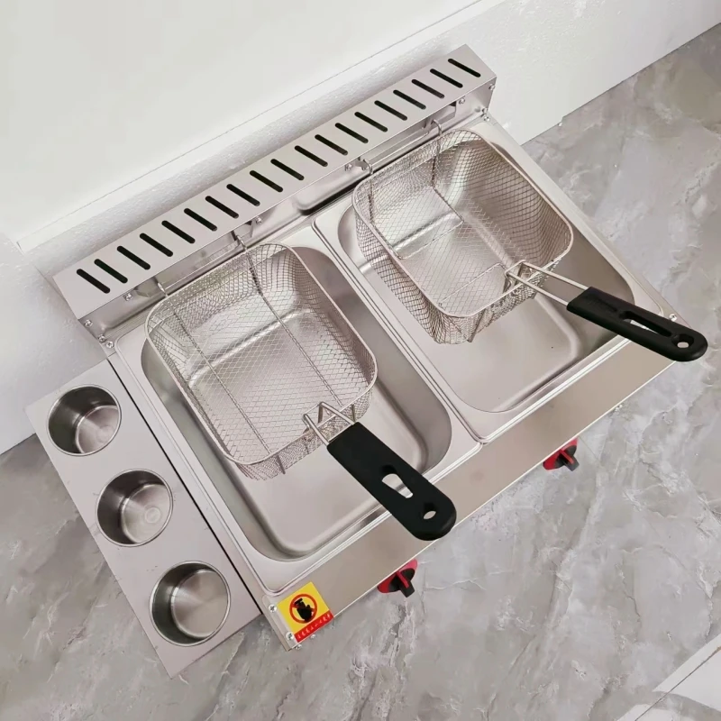 *for About High Productivity Commercial Gas 6L+6L Deep Fryer