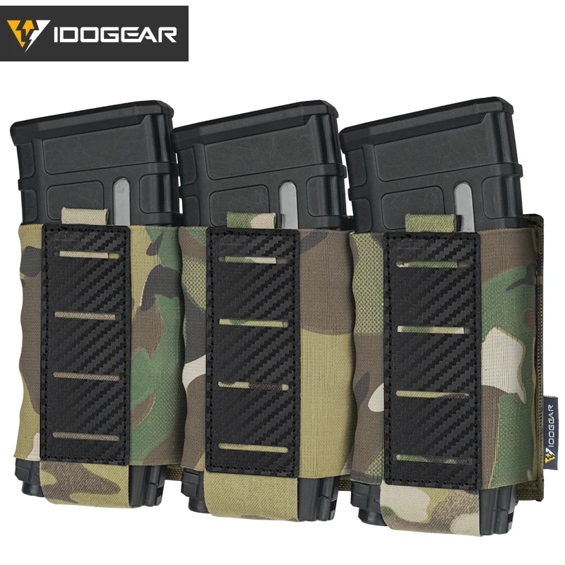 

IDOGEAR Тактический Магнитный Pouch 5,56 Triple Mag Carrier, карбоновая Сумка MOLLE Camo 3592