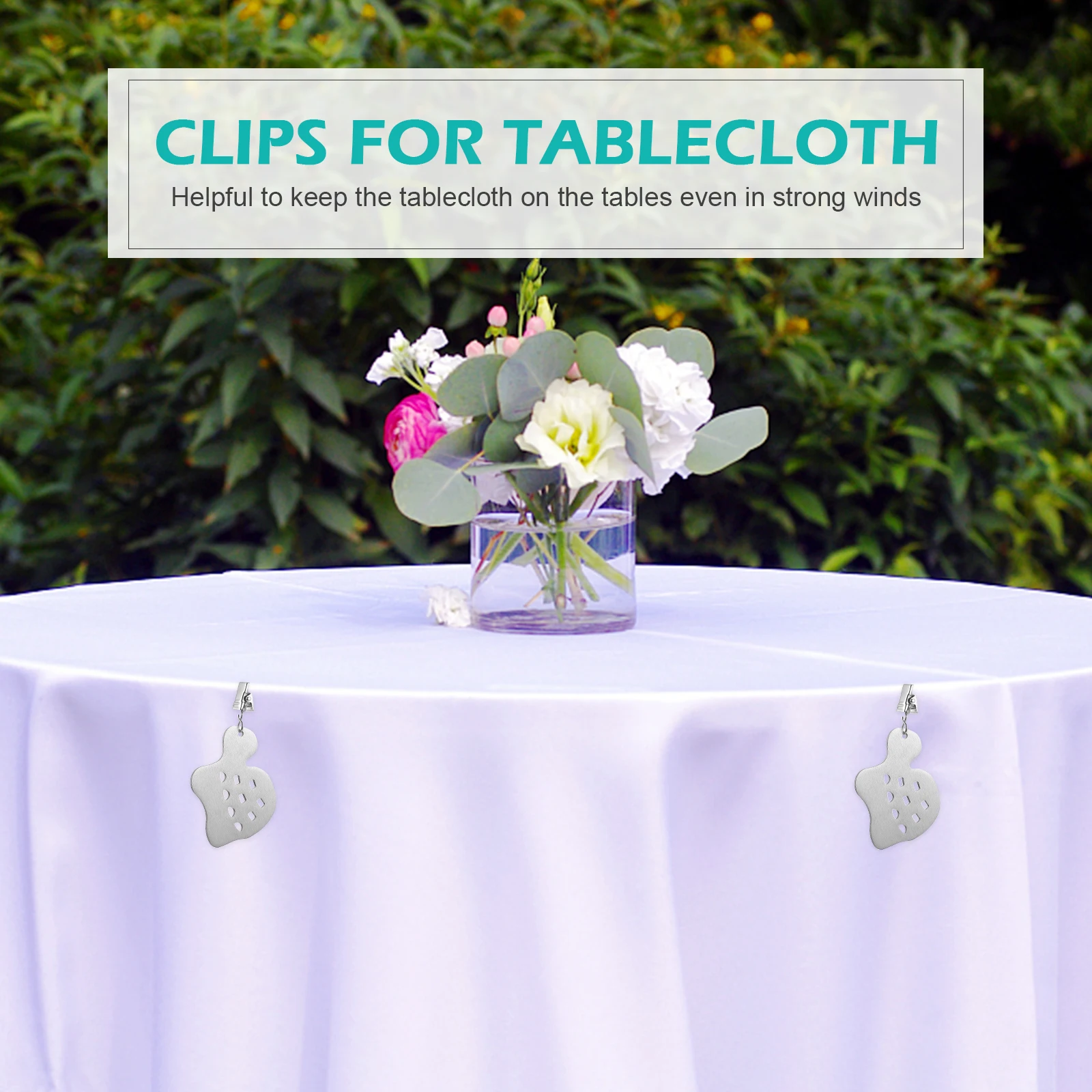 

4pcs Table Cloth Clips Rustproof Windproof Holders Stainless Steel Fixator For Tablecloths Outdoor Indoor Picnic Table