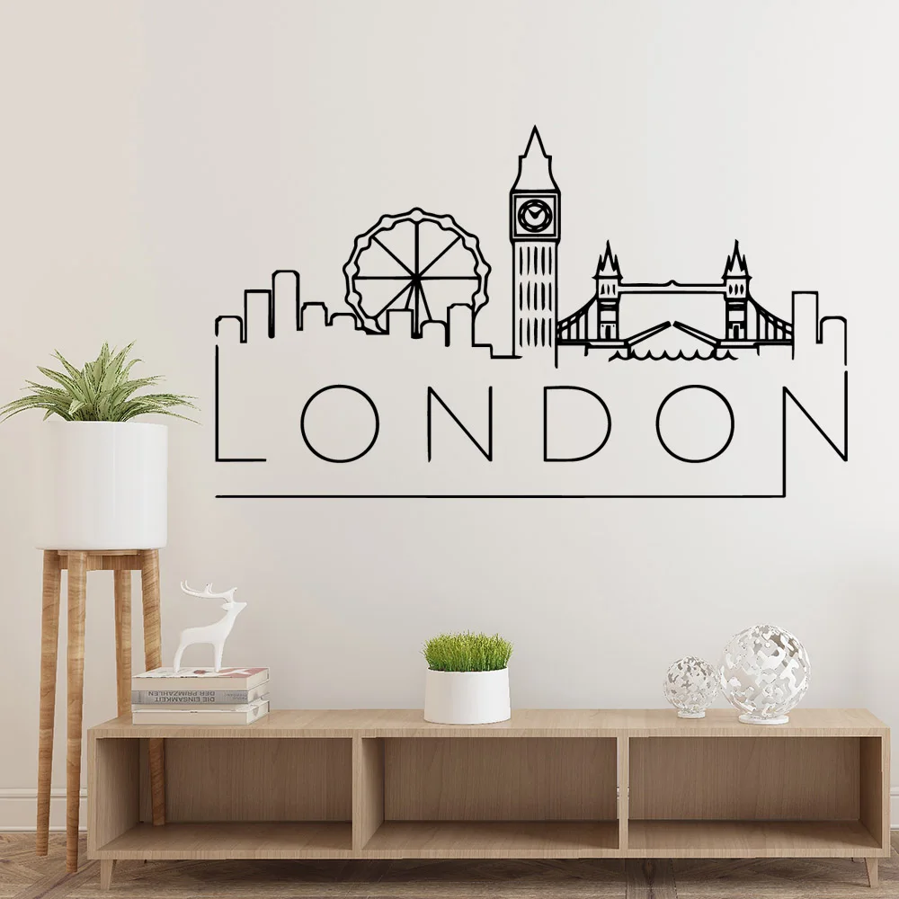 Hot London Usuwalne artystyczne naklejki ścienne winylowe do dekoracji pokoi dziecięcych Kreatywne naklejki