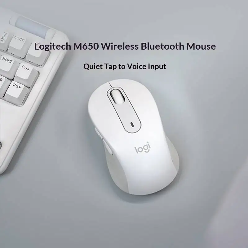 Logitech M650/M650L Ergonomic Wireless Mouse Dual Connectivity Comfort Hand Fit Multi Device Pairing Business Office Worker Use