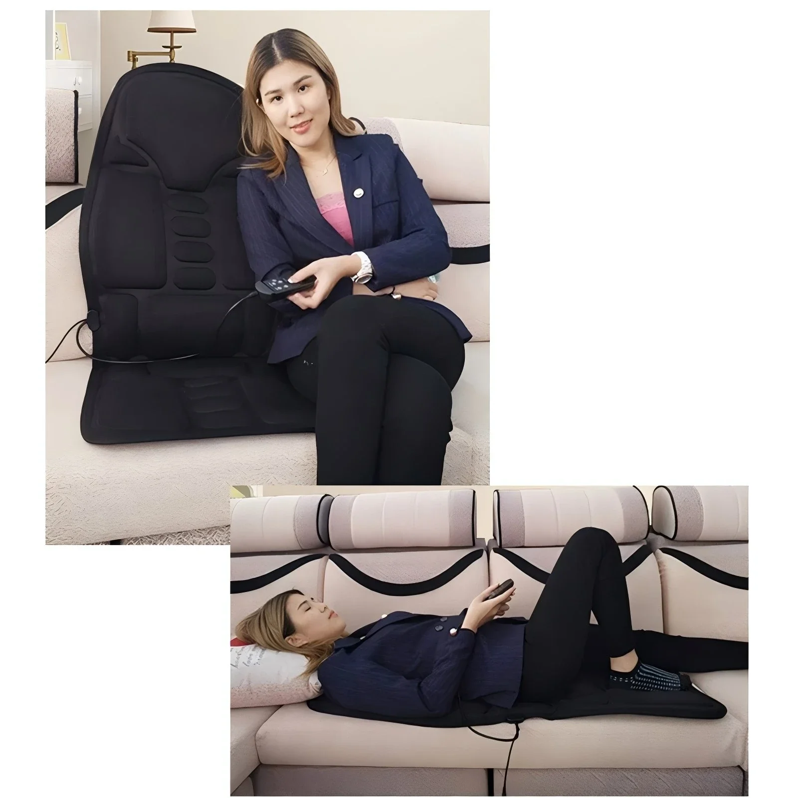 Car Massage Seat Cushion Home Acupoint Heated Mat Full Body Massage Pad Electric Massager Portable Relaxation Stress Relief