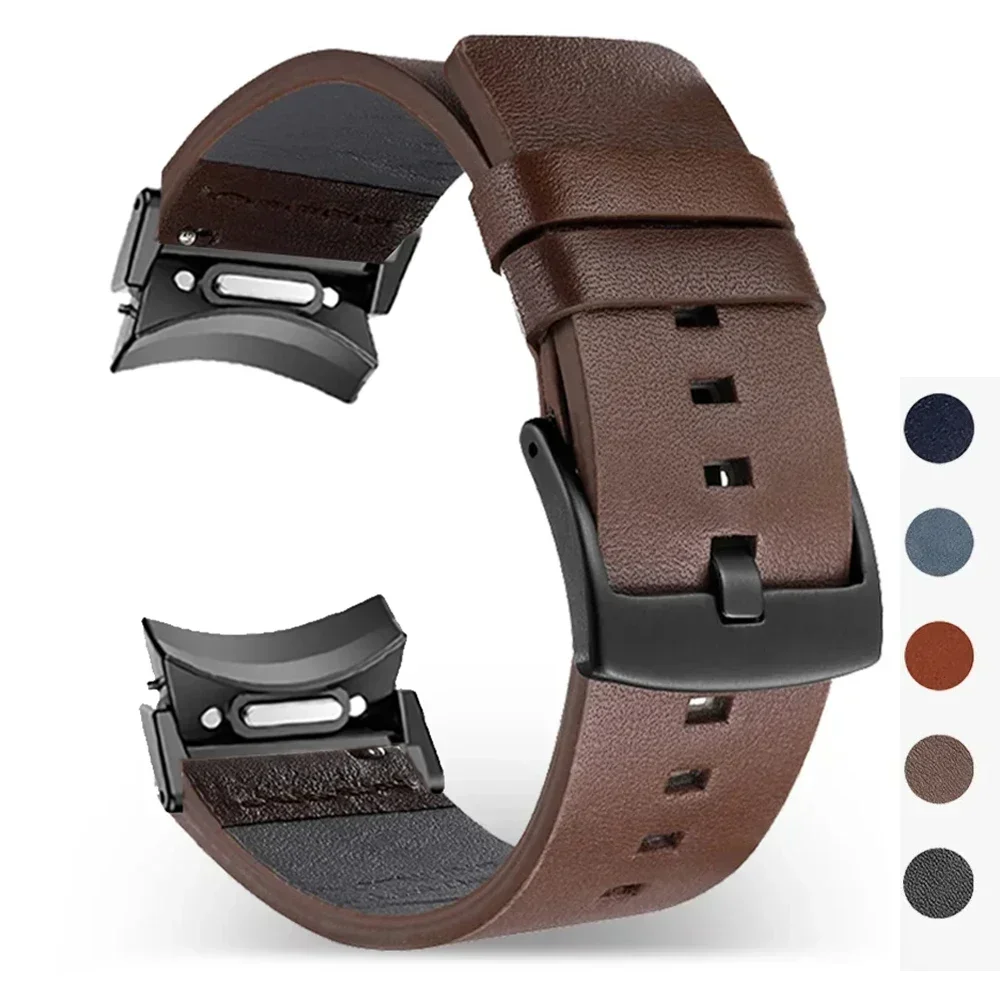 No Gaps Leather Band for Samsuang Galaxy Watch 6 5 4 40 44mm Quick fit Magnetic Buckle Strap for Galaxy Watch6 4 classic 43 47mm