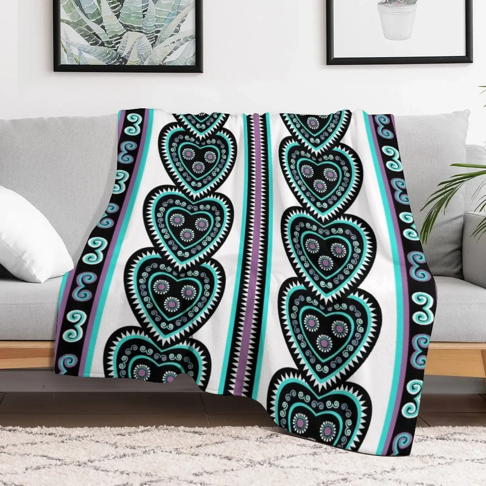 Traditional Hmong embroidery Throw Blanket Blankets Sofas Of Decoration Sofas Cute Plaid Blankets