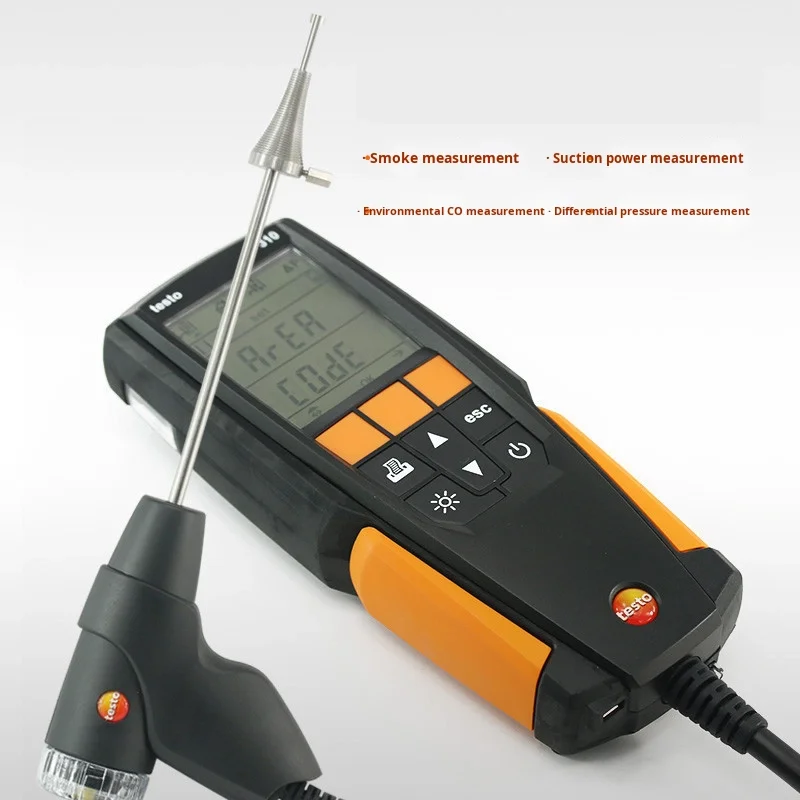 Testo 310 Boiler Flue Gas Analyzer Combustion Efficiency Detector with Smoke Temperature Co/O2 Meter for Test Instruments