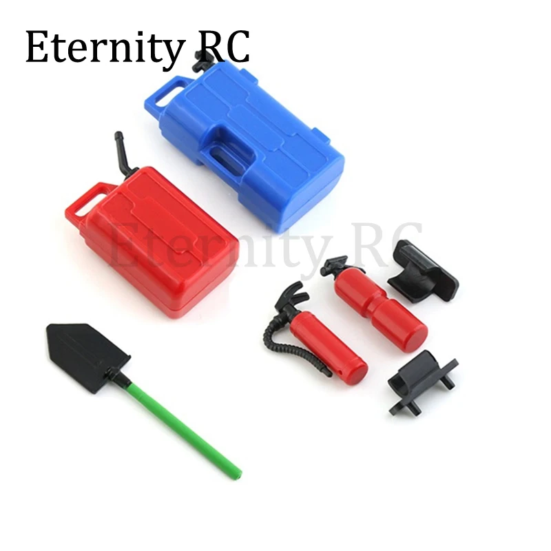 5 Stück Simulation Feuerlöscher Schaufel Kraftstofftank Dekoration für 1/8 1/10 RC Crawler Auto Axial SCX10 TRX4 RC4WD D90 Redcat