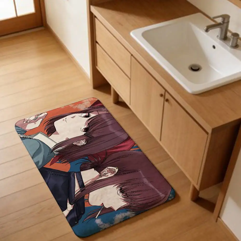 Manga Smoking Behind The Supermarket With You Anime Hallway Carpet Washable Non-Slip Living Room Sofa Chairs Area Mat Kitchen