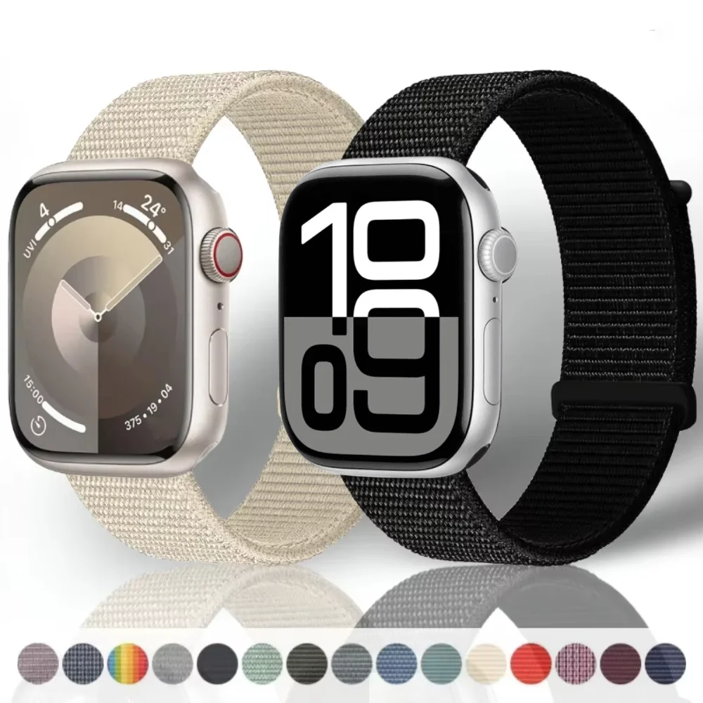 

Нейлоновый ремешок для Apple Watch Ultra 2 49 мм Дышащий сменный ремешок для iWatch 10 46 мм 42 мм 9 8 7 6 5 4 SE 45 мм 41 мм 44 мм 40 мм