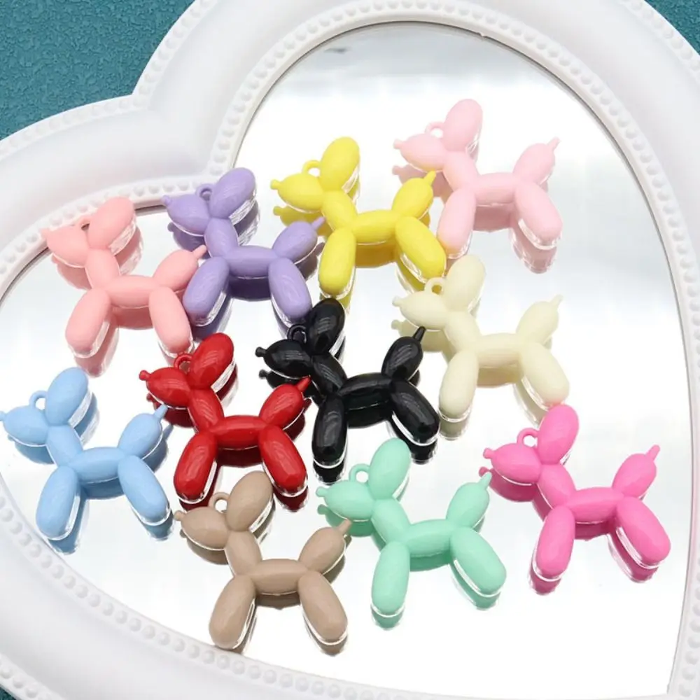 Puppy Acrylic Puppy Balloon Beads Dog Makeing Keyring Rubber Dog Loose Spacer Beads Handmade Animal DIY Jewelry Accessory