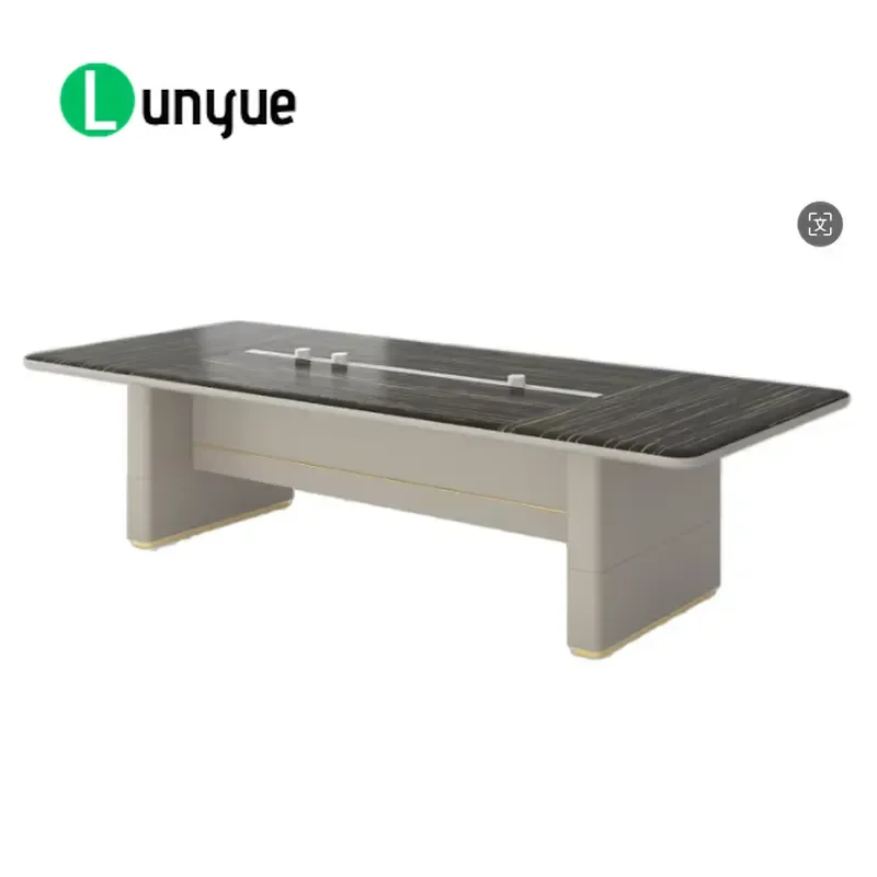 MDF Conference Table Executive Office Desk Modern Meeting Room Furniture Durable Workstation for Business Negotiation