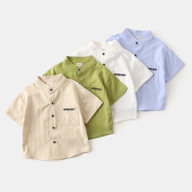 قمصان للأولاد الصغار من القطن للأطفال ملابس صيفية للأطفال