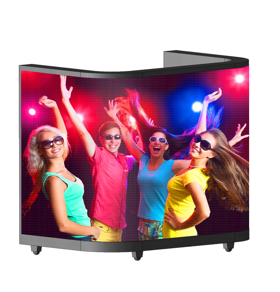 DJ Photo Booth Events Celebration  Black Portable P 2.5 Indoor Full-Color for Night Bars & Music Animation & Graphic LED Display