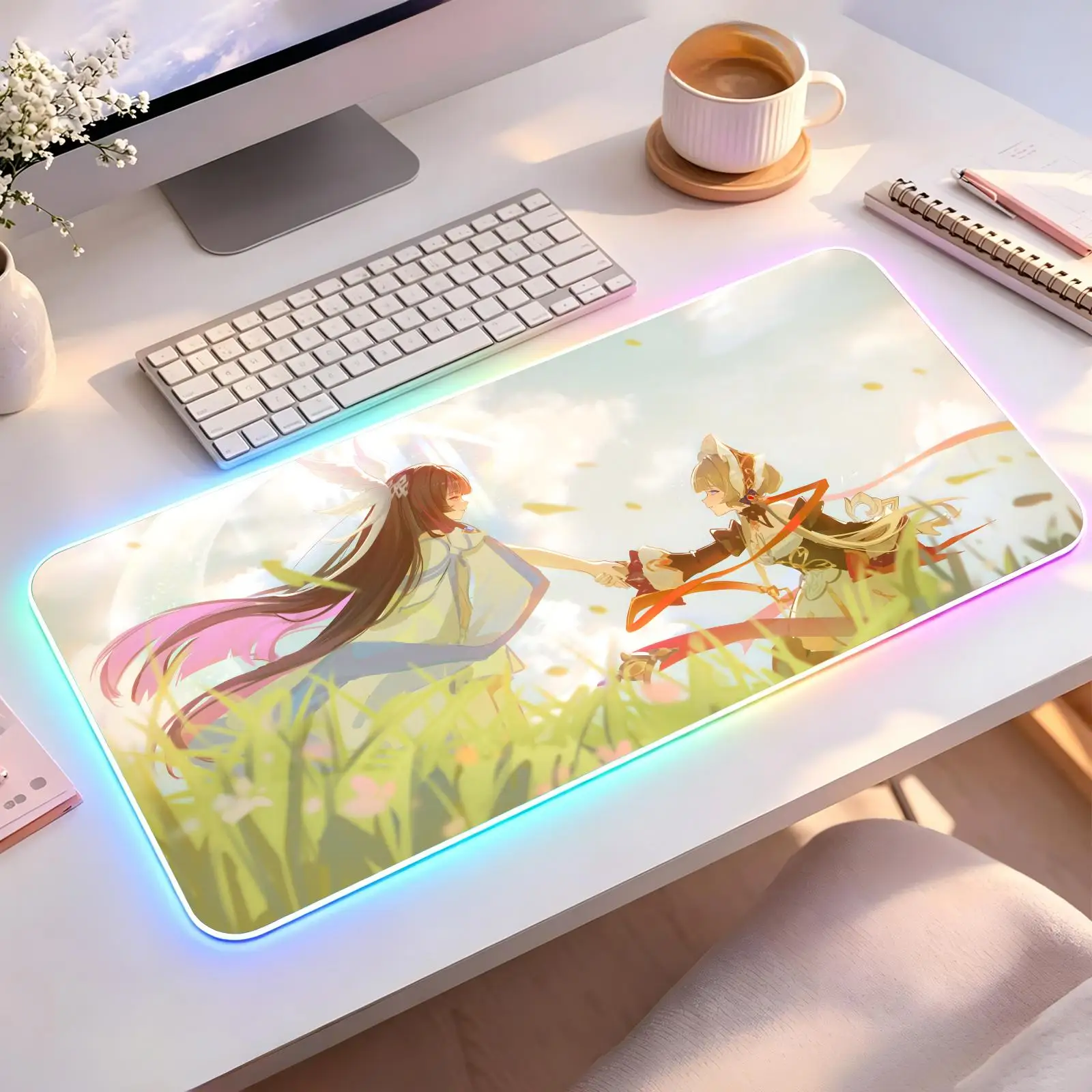 Genshin Impact Sandrone XXL RGB Gaming Mouse Pad Large Gaming Mousepad Keyboard Gamer Mouse Pad Laptop Desk Mat RGBMouse Mats view 3
