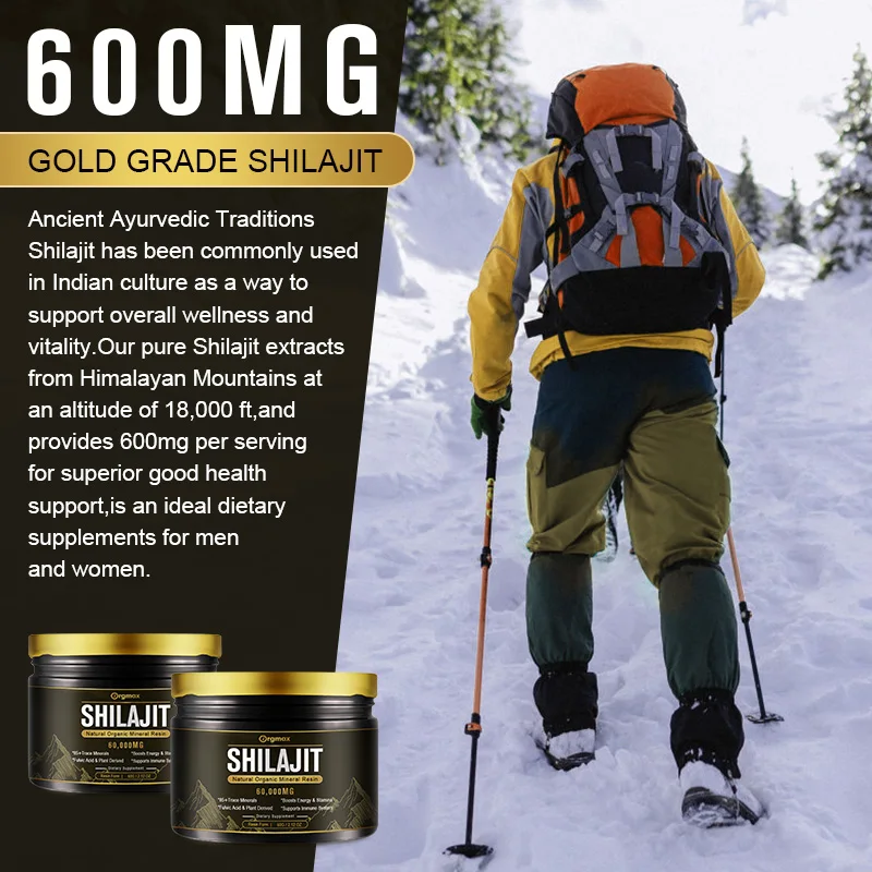 Pure Himalayan Shilajit Gold Grade for Men & Women with High Potency Supports Metabolism & Energy, Bone Health and Immune System