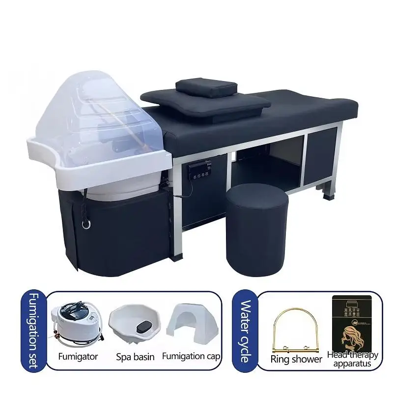 

Professional massage salon shampoo bed special fumigable multifunctional hydrotherapy circulating bed for barber shop