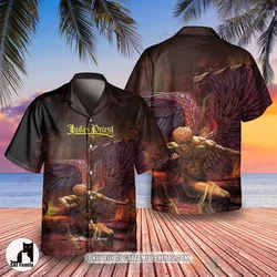 Hawaiian Shirts for Men Cool Angel Statue Print Shirts Beach Short Sleeve Summer Casual Button Up Hawaii Shirts