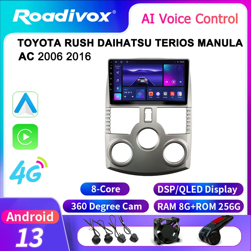 

roadivox Android car radio for TOYOTA RUSH DAIHATSU TERIOS MANULA AC 2006 2016 GPS Navigation video Multimedia Player tape