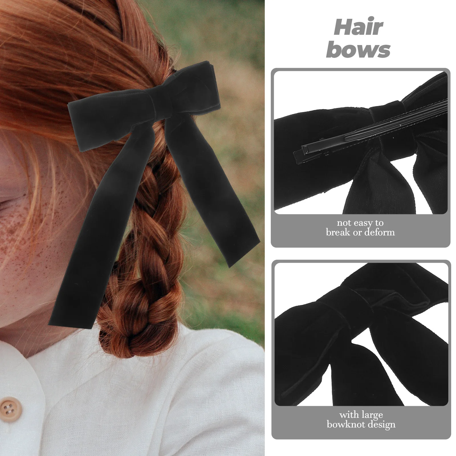 

2pcs Bowknot Ribbon Hairpins Decorative Barrettes Resin Snap Clips Large Bow Hairpins Reusable Bride Hair Accessories Gift For