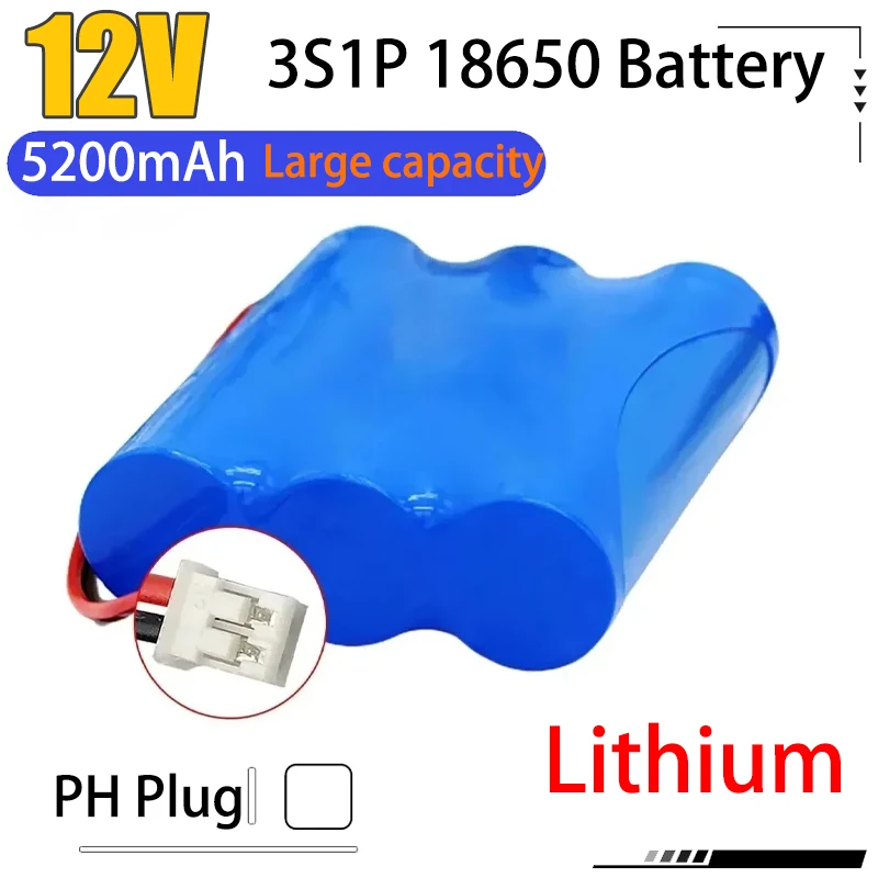 3S1P 18650 بطارية ليثيوم أيون حزم 12 فولت 11.1 فولت بطاريّة ليثيوم قابلة لإعادة الشحن لكاميرا CCTV احتياطية إمدادات الطاقة شكا مكنسة مصباح ليد