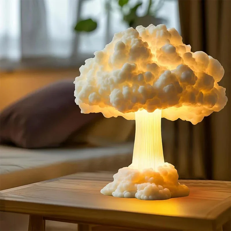 Cloud Table Lamp 3D Cloud Creative Handmade Resin Atomic  Blast Explosion Night Light Mushroom Cloud Table Lamp Decor