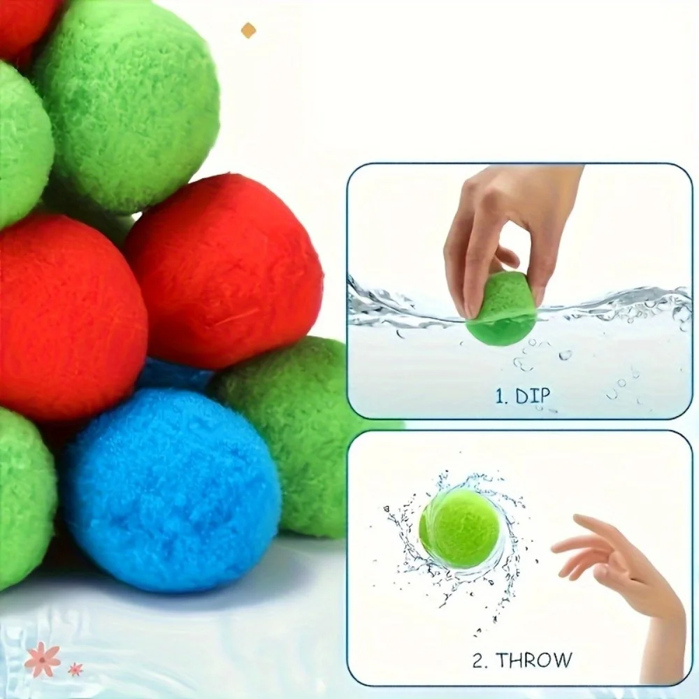 30 billes d'eau réutilisables pour enfants - jouets de plage de piscine non toxiques durables avec des couleurs mélangées vibrantes pour les activités aquatiques en plein air