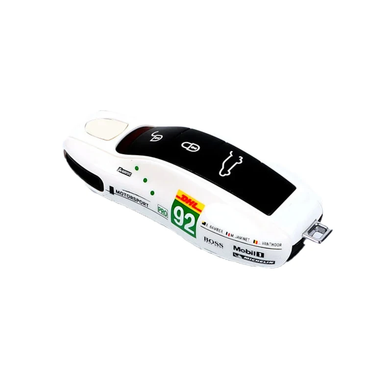 Ceramic White Racing Car Key Case Cover with Painted Design Suitable for Cayenne Macan Panamera 911 Boxster Cayman 718 Taycan