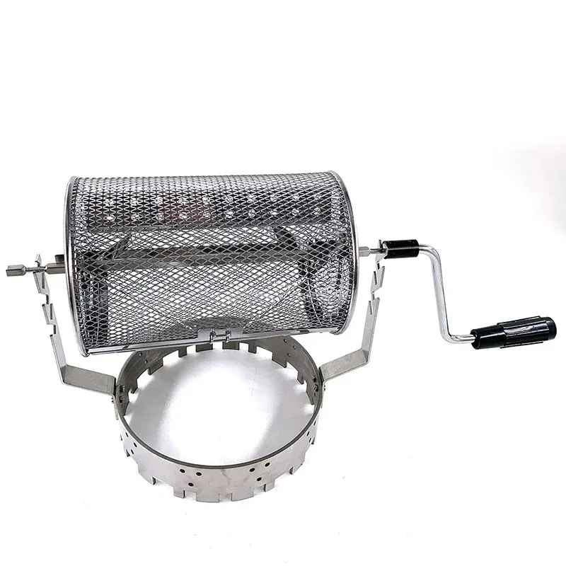 OvO Stor0 Stainless Steel Fried Bean Machine, Hand Cranked Bean Roaster, Small Household, Peanut and Melon Seeds